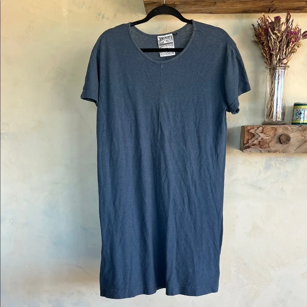 Jungmaven Blue Hemp-Cotton T Shirt Dress - Picture 1 of 3